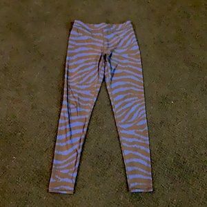 Black/Blue Zebra Yoga Pants